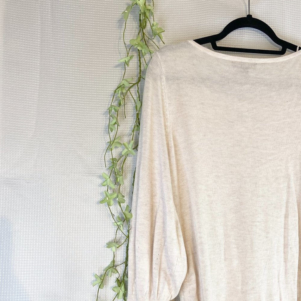 A Pea In The Pod Boat Neck Side Ruched Balloon Long Sleeve Pullover Swea… - Picture 6 of 13